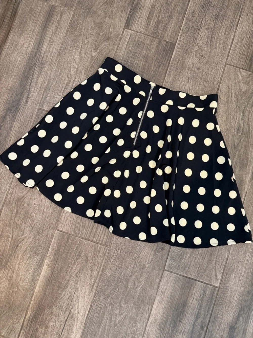 Alya Black and White Polka Dot Skater Skirt